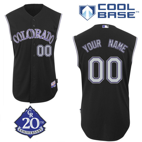 Customized Youth MLB jersey-Colorado Rockies Authentic Alternate 2 Black Baseball Jersey